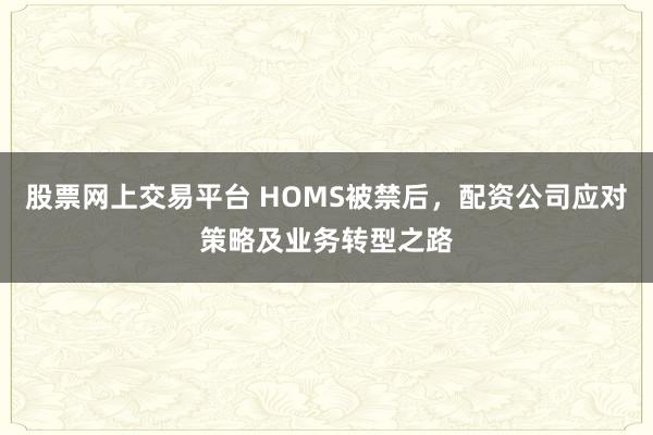股票网上交易平台 HOMS被禁后，配资公司应对策略及业务转型之路