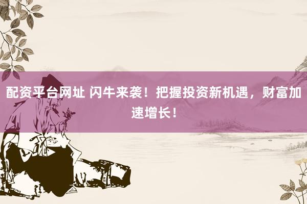 配资平台网址 闪牛来袭！把握投资新机遇，财富加速增长！