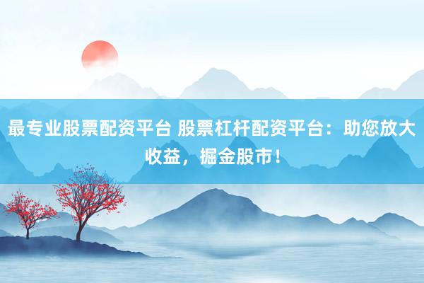 最专业股票配资平台 股票杠杆配资平台：助您放大收益，掘金股市！