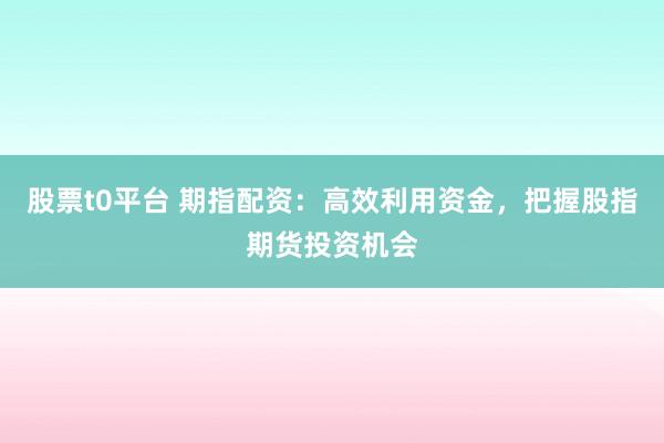 股票t0平台 期指配资：高效利用资金，把握股指期货投资机会