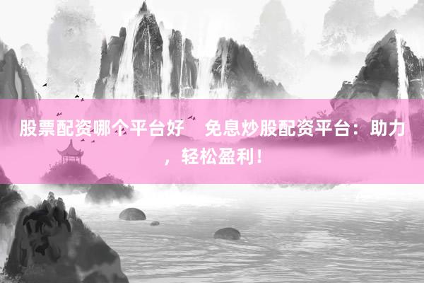 股票配资哪个平台好    免息炒股配资平台：助力，轻松盈利！